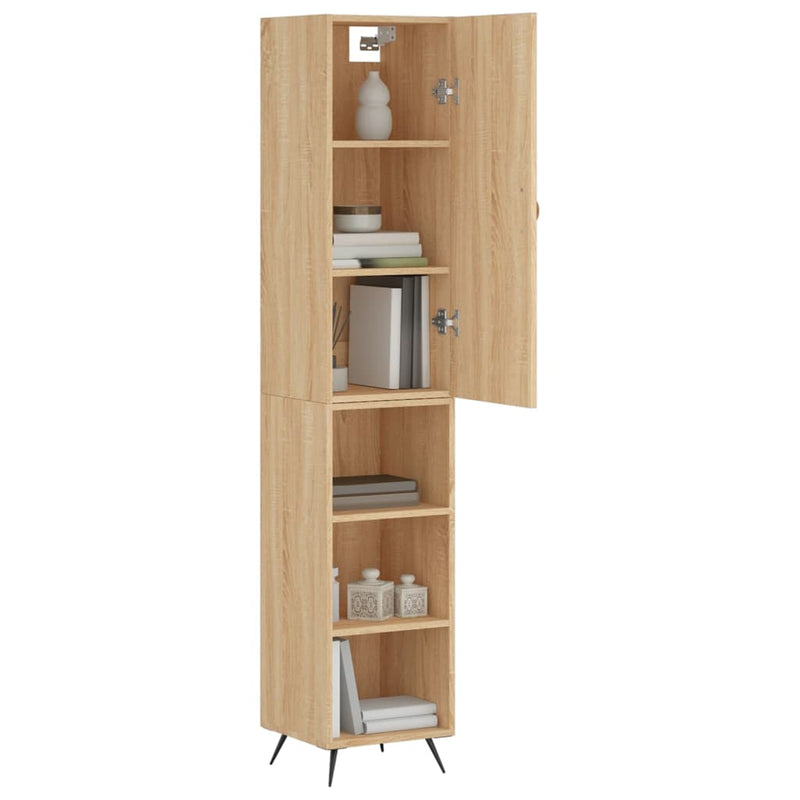 Highboard sonoma eik 34,5x34x180 cm konstruert tre