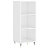 Highboard høyglans hvit 34,5x34x180 cm konstruert tre