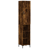 Highboard røkt eik 34,5x34x180 cm konstruert tre