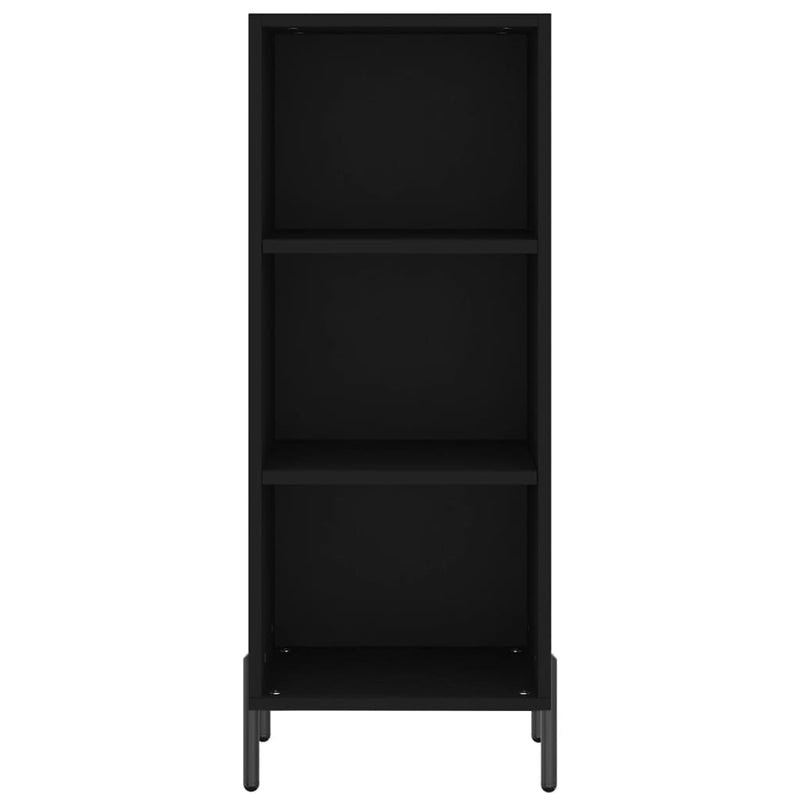 Highboard svart 34,5x34x180 cm konstruert tre