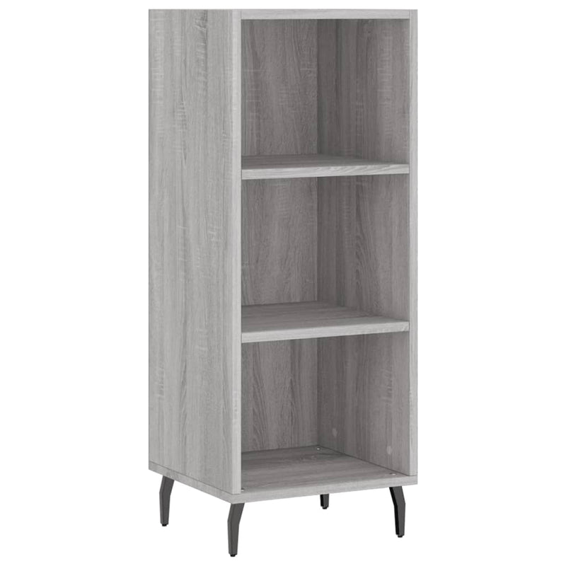 Highboard grå sonoma 34,5x34x180 cm konstruert tre