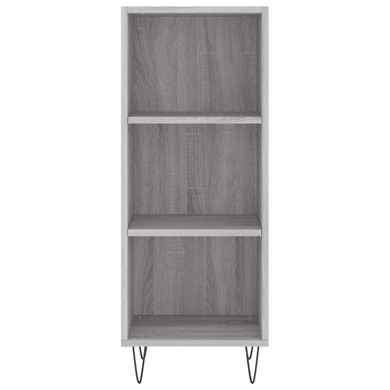 Highboard grå sonoma 34,5x34x180 cm konstruert tre