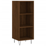 Highboard brun eik 34,5x34x180 cm konstruert tre