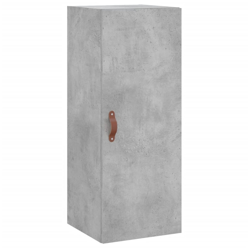 Highboard betonggrå 34,5x34x180 cm konstruert tre