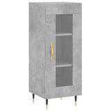 Highboard betonggrå 34,5x34x180 cm konstruert tre