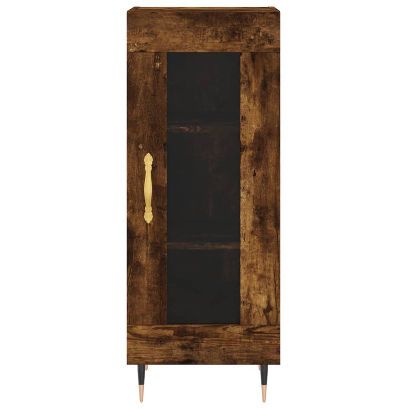 Highboard røkt eik 34,5x34x180 cm konstruert tre