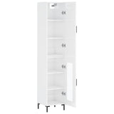 Highboard høyglans hvit 34,5x34x180 cm konstruert tre