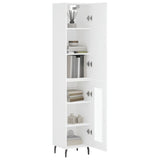 Highboard hvit 34,5x34x180 cm konstruert tre