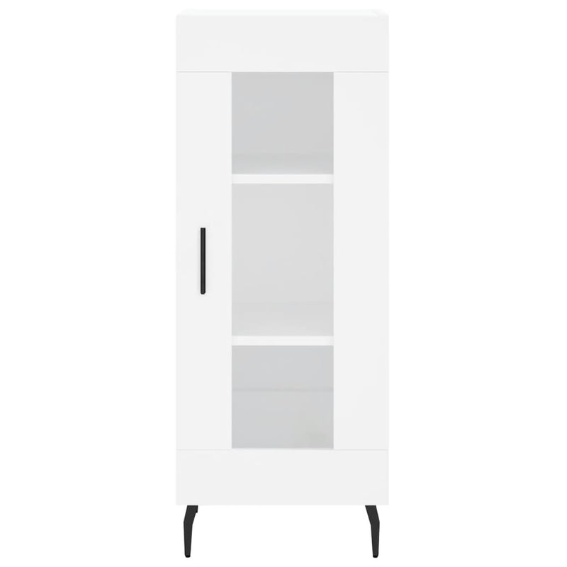 Highboard hvit 34,5x34x180 cm konstruert tre