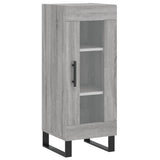 Highboard grå sonoma 34,5x34x180 cm konstruert tre