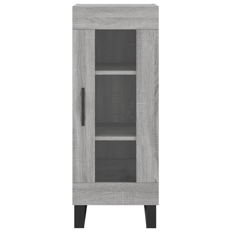 Highboard grå sonoma 34,5x34x180 cm konstruert tre