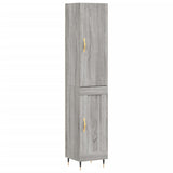 Highboard grå sonoma 34,5x34x180 cm konstruert tre