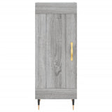 Highboard grå sonoma 34,5x34x180 cm konstruert tre