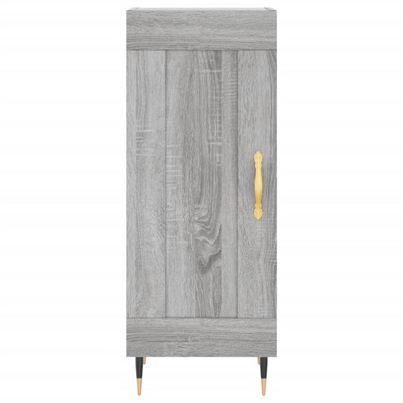 Highboard grå sonoma 34,5x34x180 cm konstruert tre