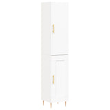 Highboard hvit 34,5x34x180 cm konstruert tre