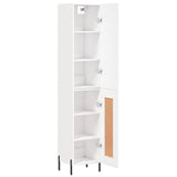 Highboard hvit 34,5x34x180 cm konstruert tre