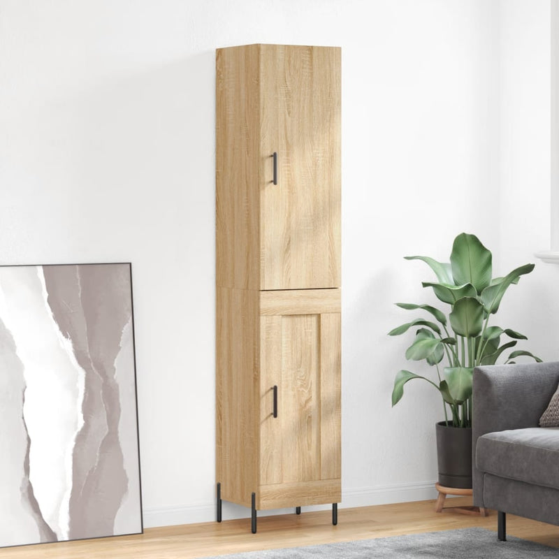 Highboard sonoma eik 34,5x34x180 cm konstruert tre