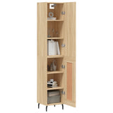 Highboard sonoma eik 34,5x34x180 cm konstruert tre