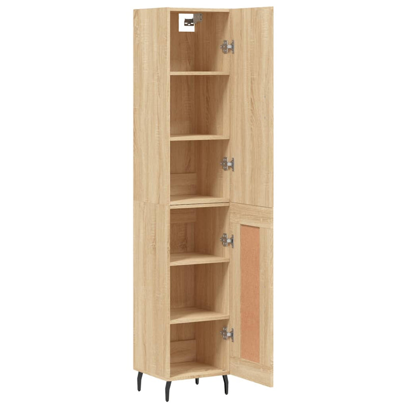 Highboard sonoma eik 34,5x34x180 cm konstruert tre