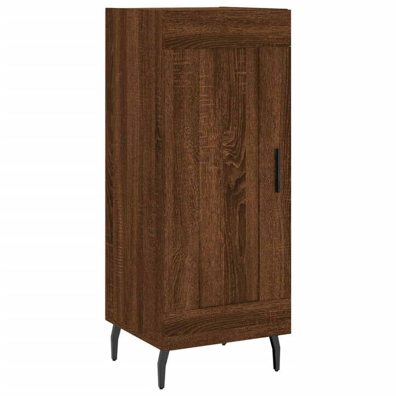 Highboard brun eik 34,5x34x180 cm konstruert tre