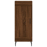 Highboard brun eik 34,5x34x180 cm konstruert tre