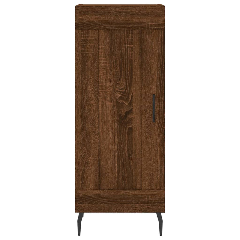 Highboard brun eik 34,5x34x180 cm konstruert tre