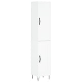 Highboard høyglans hvit 34,5x34x180 cm konstruert tre