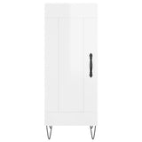 Highboard høyglans hvit 34,5x34x180 cm konstruert tre