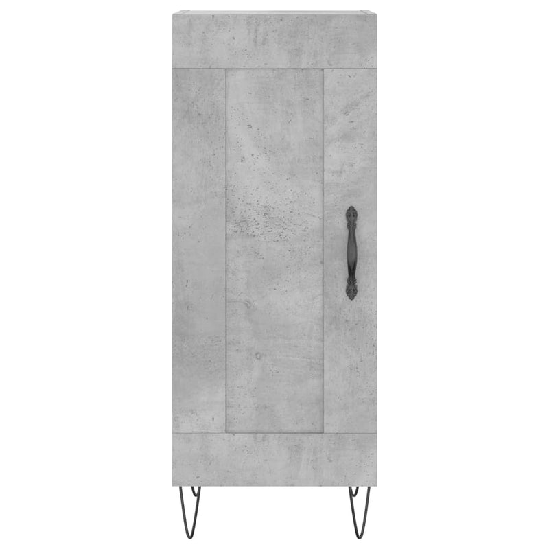 Highboard betonggrå 34,5x34x180 cm konstruert tre