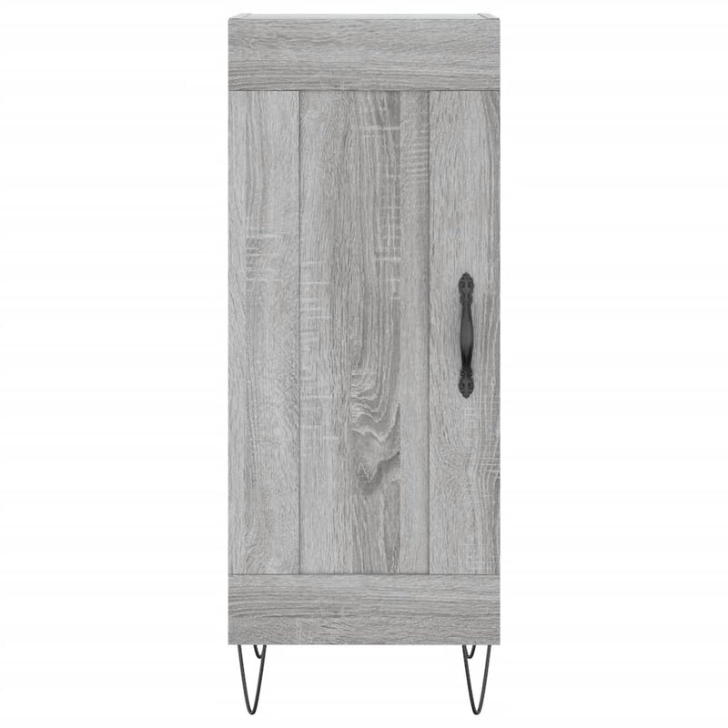 Highboard grå sonoma 34,5x34x180 cm konstruert tre