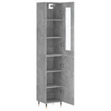 Highboard betonggrå 34,5x34x180 cm konstruert tre