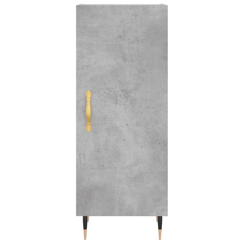 Highboard betonggrå 34,5x34x180 cm konstruert tre