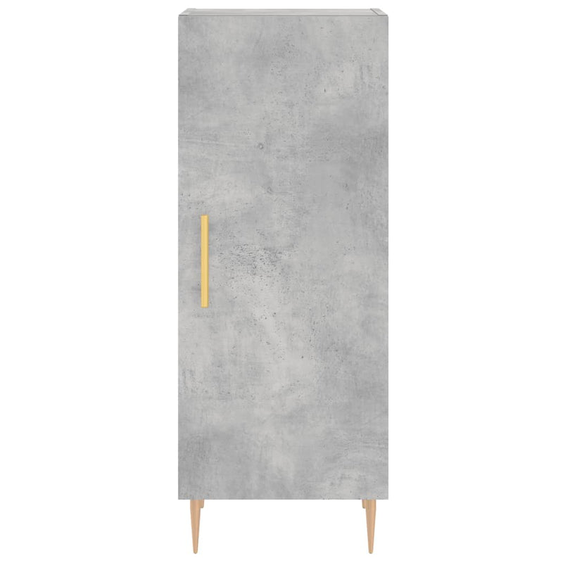 Highboard betonggrå 34,5x34x180 cm konstruert tre