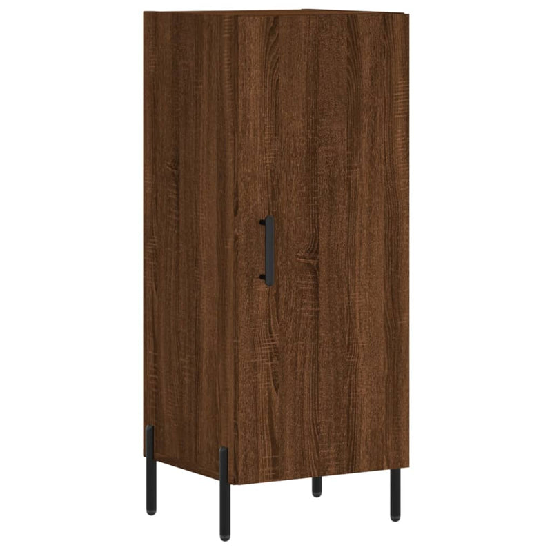 Highboard brun eik 34,5x34x180 cm konstruert tre