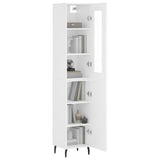 Highboard hvit 34,5x34x180 cm konstruert tre