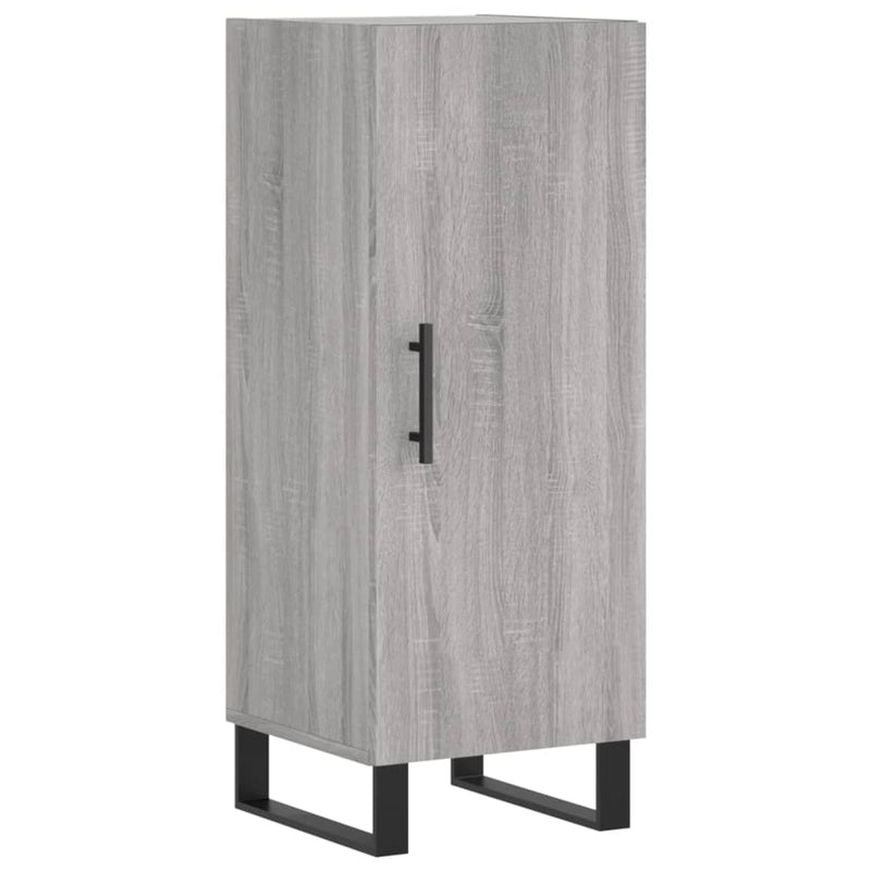 Highboard grå sonoma 34,5x34x180 cm konstruert tre