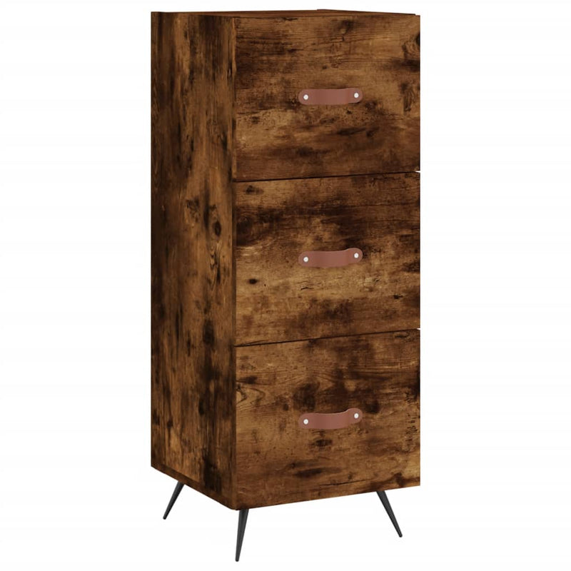 Highboard røkt eik 34,5x34x180 cm konstruert tre