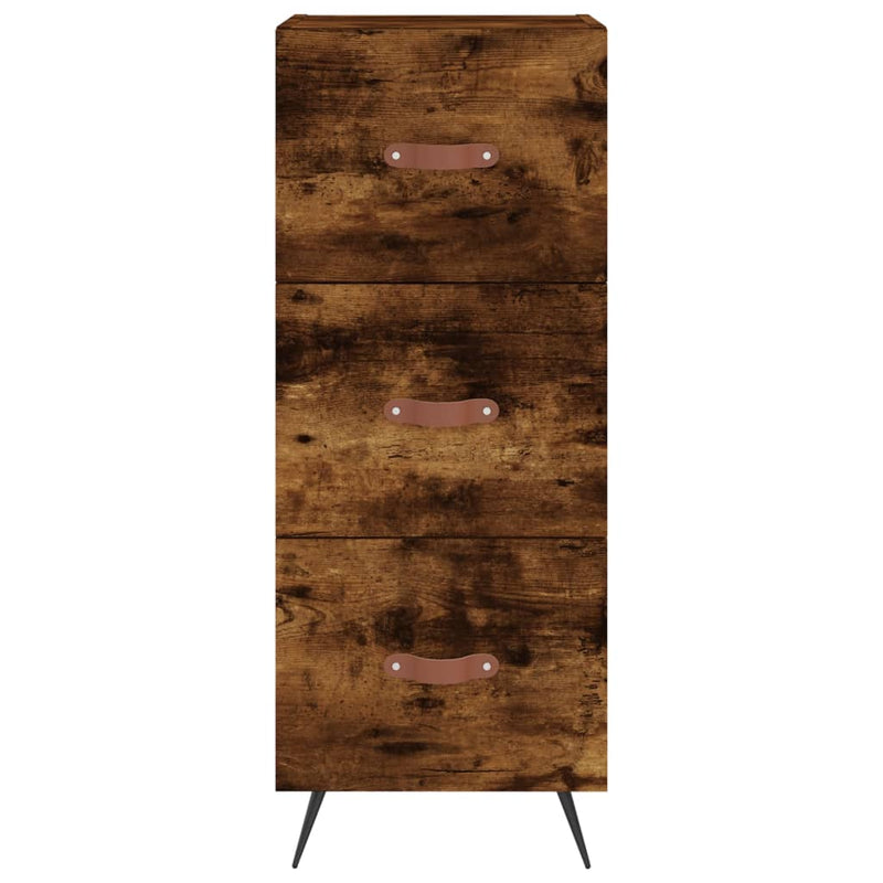 Highboard røkt eik 34,5x34x180 cm konstruert tre