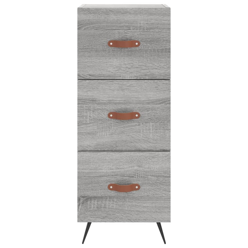 Highboard grå sonoma 34,5x34x180 cm konstruert tre