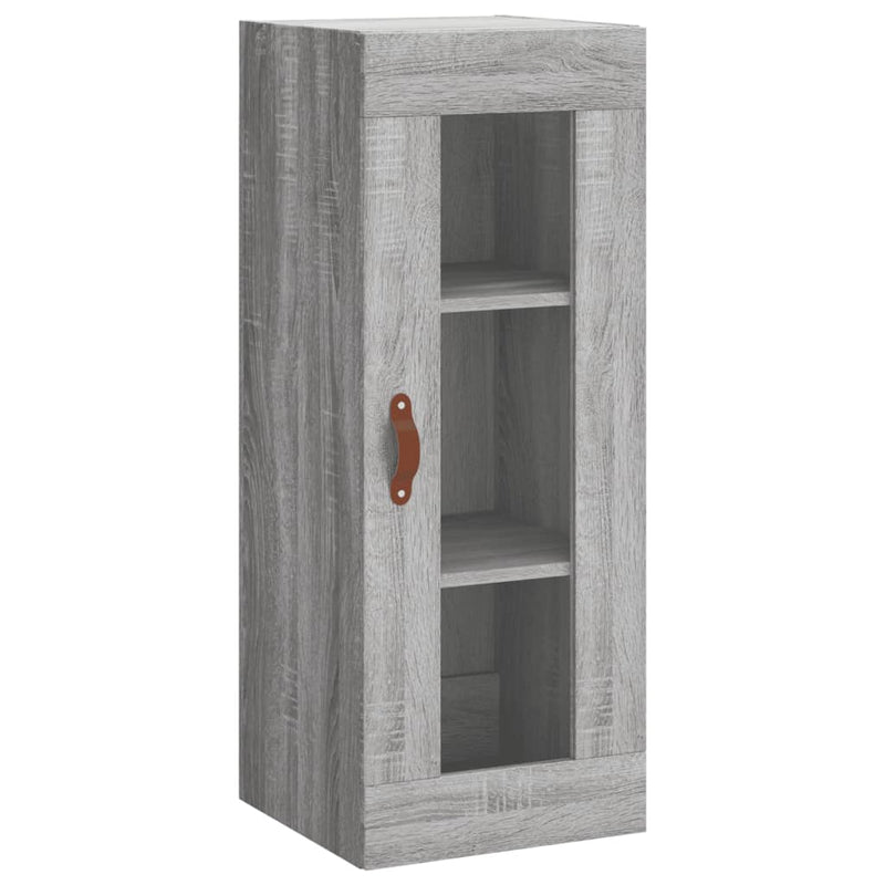 Highboard grå sonoma 34,5x34x180 cm konstruert tre