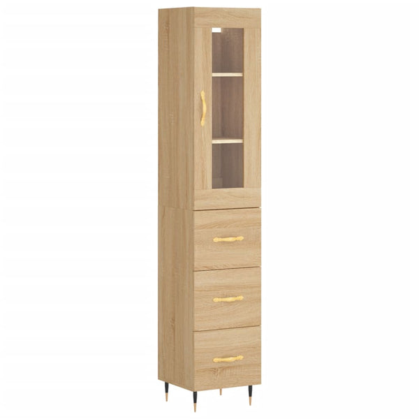 Highboard sonoma eik 34,5x34x180 cm konstruert tre