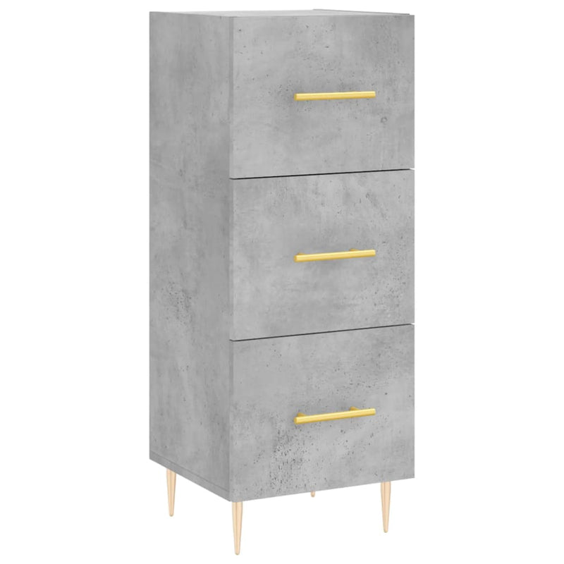 Highboard betonggrå 34,5x34x180 cm konstruert tre