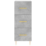 Highboard betonggrå 34,5x34x180 cm konstruert tre