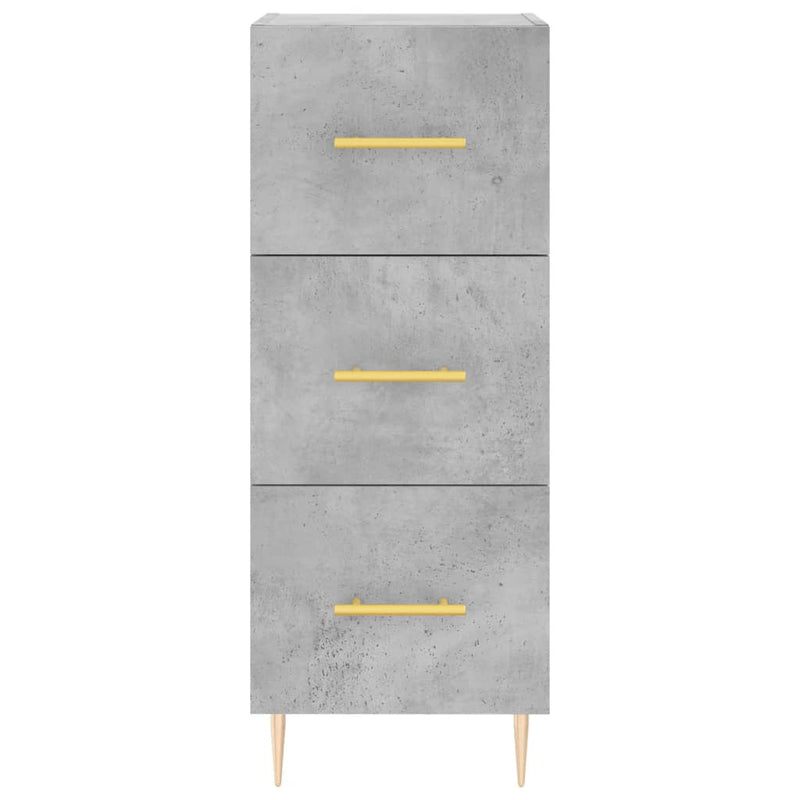 Highboard betonggrå 34,5x34x180 cm konstruert tre