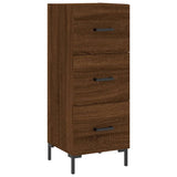 Highboard brun eik 34,5x34x180 cm konstruert tre