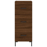 Highboard brun eik 34,5x34x180 cm konstruert tre