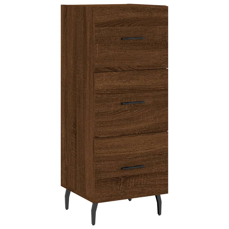 Highboard brun eik 34,5x34x180 cm konstruert tre