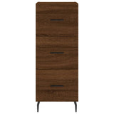 Highboard brun eik 34,5x34x180 cm konstruert tre