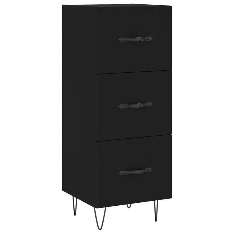 Highboard svart 34,5x34x180 cm konstruert tre