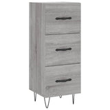 Highboard grå sonoma 34,5x34x180 cm konstruert tre